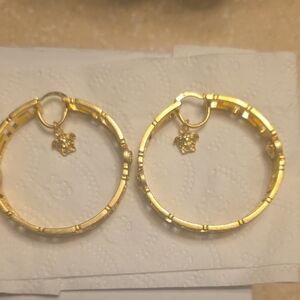 Versace Elegant Large Gold Hoop Earrings LARGE